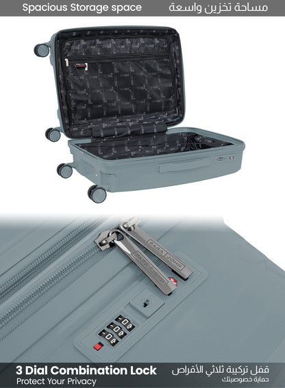 PARAJOHN TURQON 4 Piece Expandable PP Luggage Set with 8 Spinner Wheels, Anti-Theft Zipper & Combination Lock