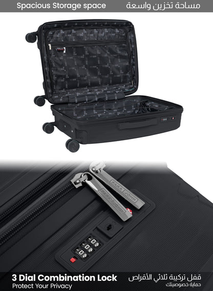 PARAJOHN TURQON 4 Piece Expandable PP Luggage Set with 8 Spinner Wheels, Anti-Theft Zipper & Combination Lock