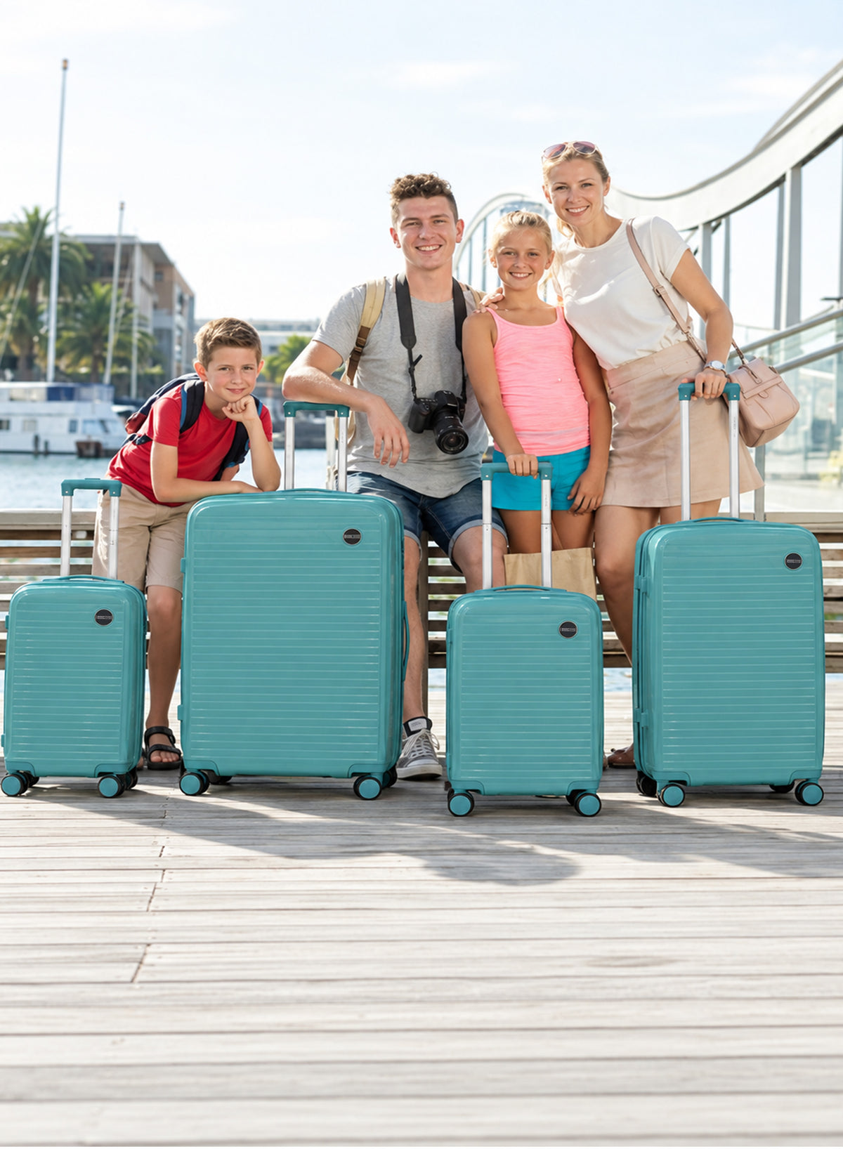PARAJOHN TURQON 4 Piece Expandable PP Luggage Set with 8 Spinner Wheels, Anti-Theft Zipper & Combination Lock