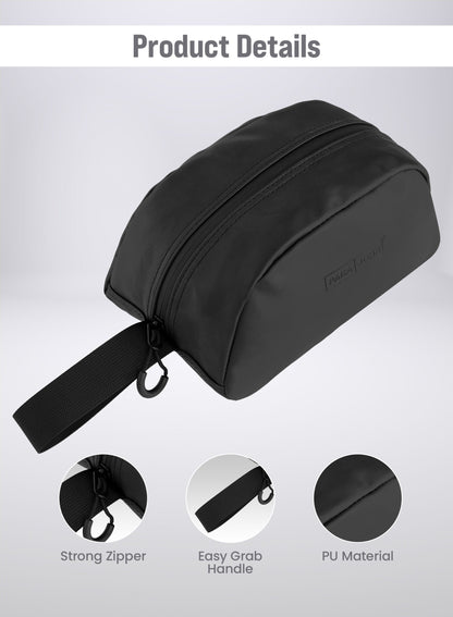 Essentials Solid Pouch with Strap and Zip Closure