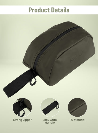 Essentials Solid Pouch with Strap and Zip Closure