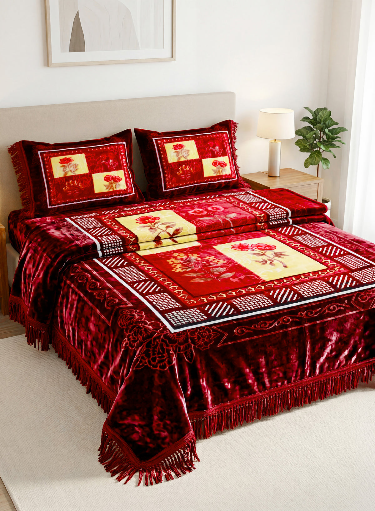 PARRY LIFE LUXURY EMBOSSED 4-PIECE BEDDING SET