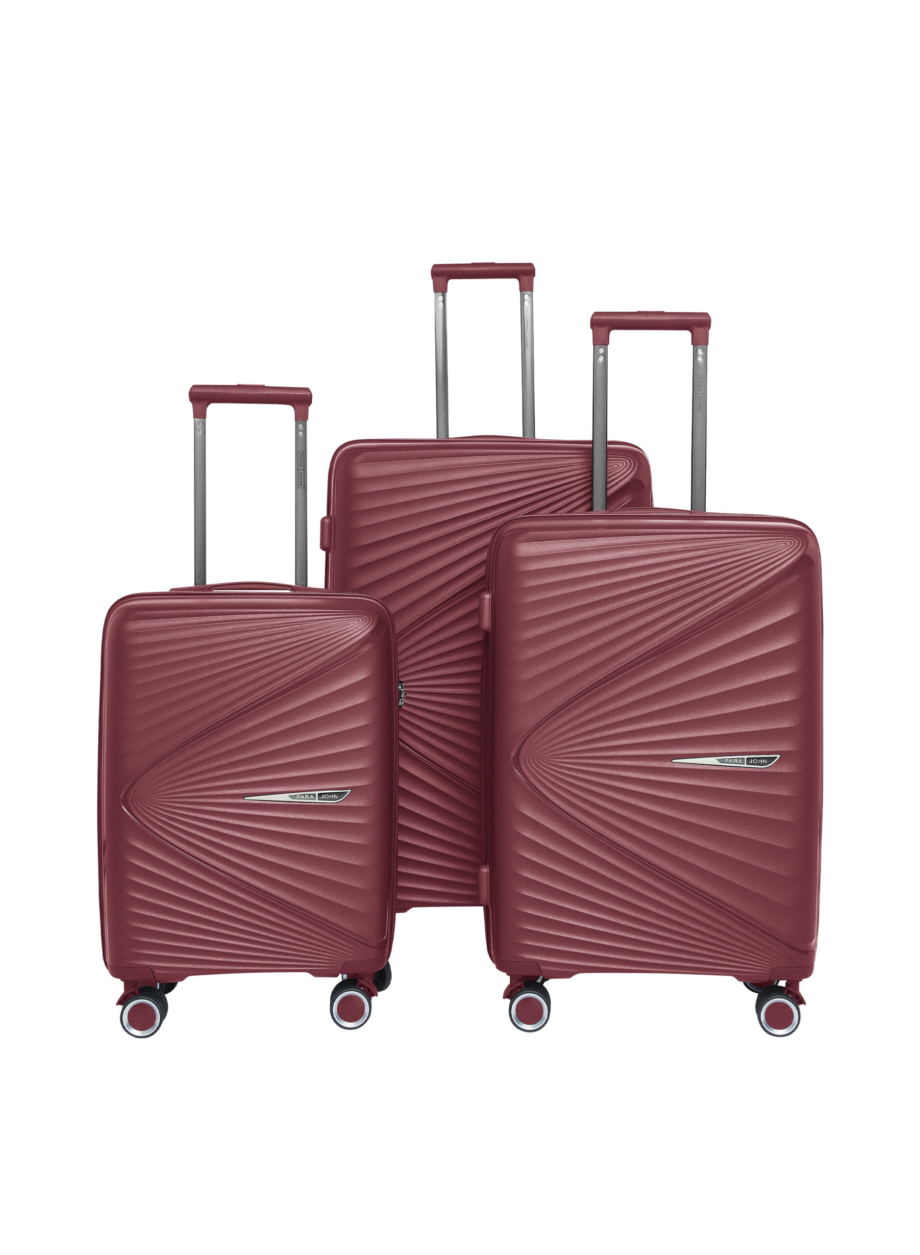 3Piece Burgundy Luggage Trolley Set Parajohn Suitcases Qatar